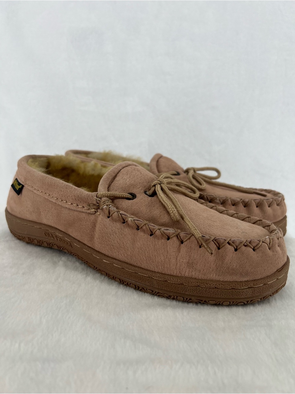 Old Friend Slipper Moccasins Men’s Sz 9 Beige Never Worn Comfy Slip On No Bend